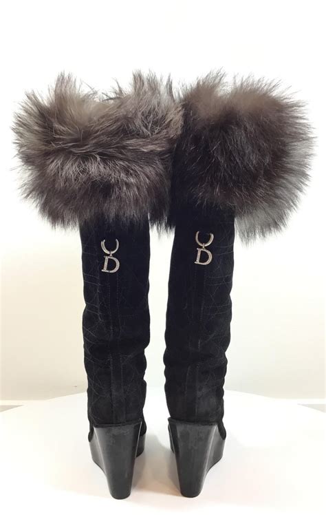 dior fur boots|authentic christian Dior boots.